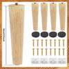 4 Pcs Furniture Legs natural Wooden Solid Furniture Feet Oblique/Straight Table Feet Non-slip Furniture Floor Protector Decorate
