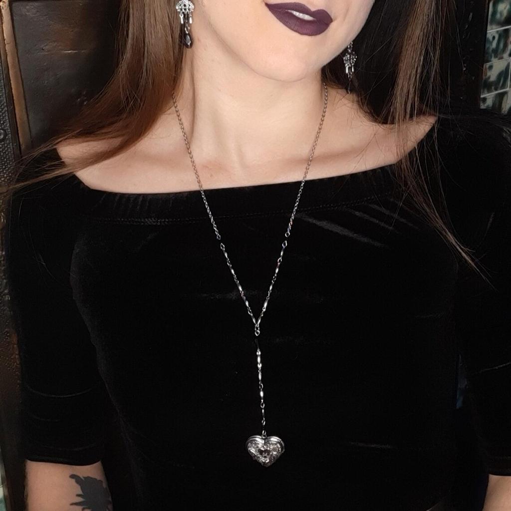 Y2k Gothic Cross Heart Wings Gothic Necklace Victorian Vampire