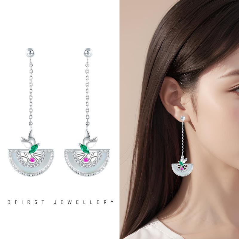 

Bfirst [Forbidden City - Accompanying Moon Thinking] Hanfu Earrings 925 Winter Antique Fringed Earrings Women s Wholesale 925 silver