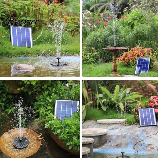 Solar Powered Fountain Kit Pump for Bird Bath, with Multiple Submersible Fish Pond Nozzles, 5.12" Floating Water Garden Pool Tank Terrace