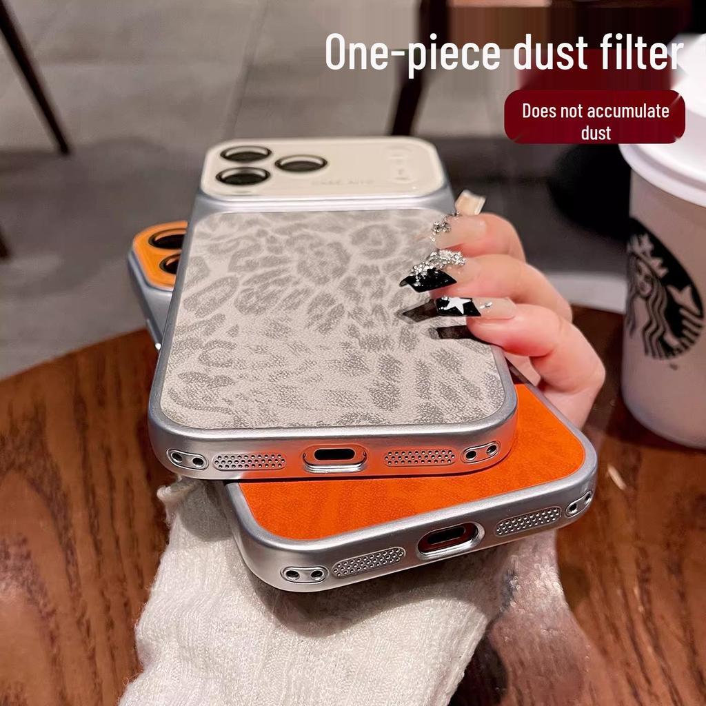 iPhone 17 Pro Max Leather Leopard Print Case with Large Window, Apple 16 Lens Protection, and Drop Protection Cover.