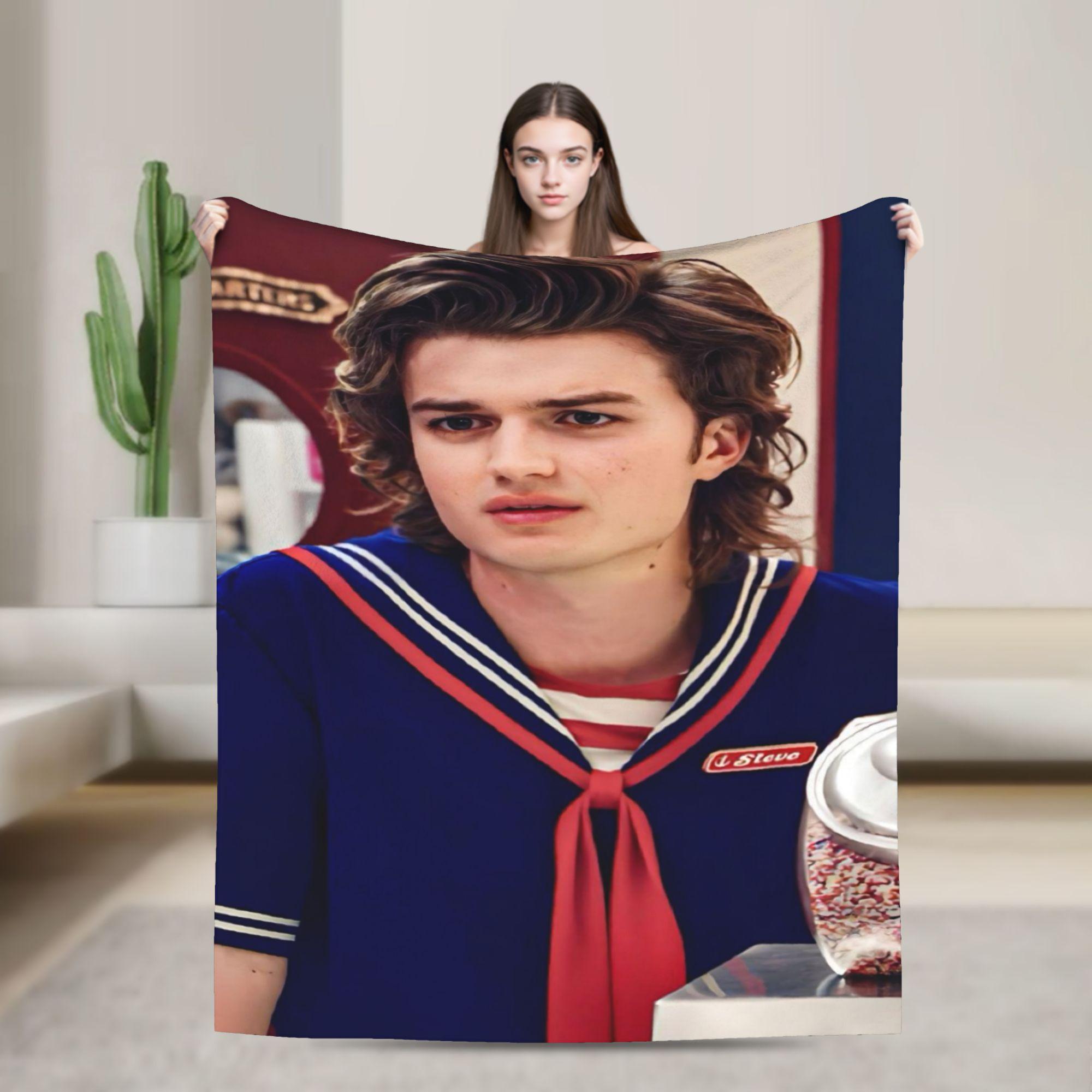 Steve Harrington Blankets Soft Funny Plush Throw Blanket For Kids Bedroom Flannel Bedspread Bed Cover Size: 75*100cm, Weight: 230 GSM