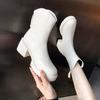 Martin boots women's British style thin boots women's autumn and winter new thick-soled medium boots thick heel thin short boots women