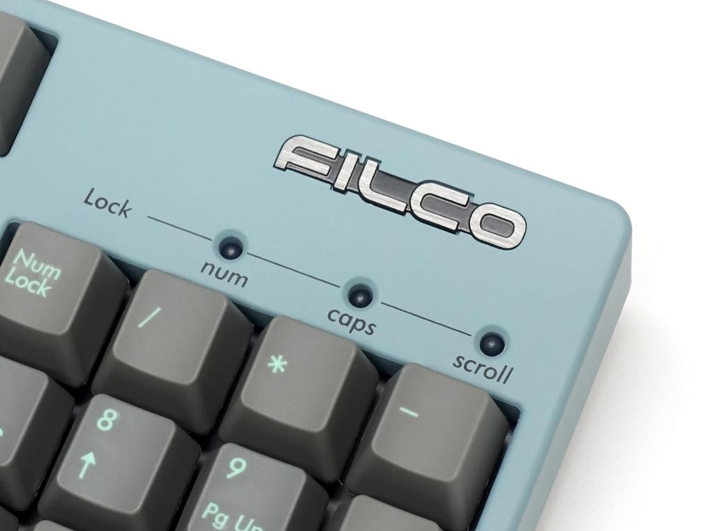 FILCO Majestouch ASAGI Full Size English Layout 104 Keys CHERRY MX Silent Red Axis PBT Molded Sky Gray Keycap with 3 Red Key Locks Asagi + Two-color