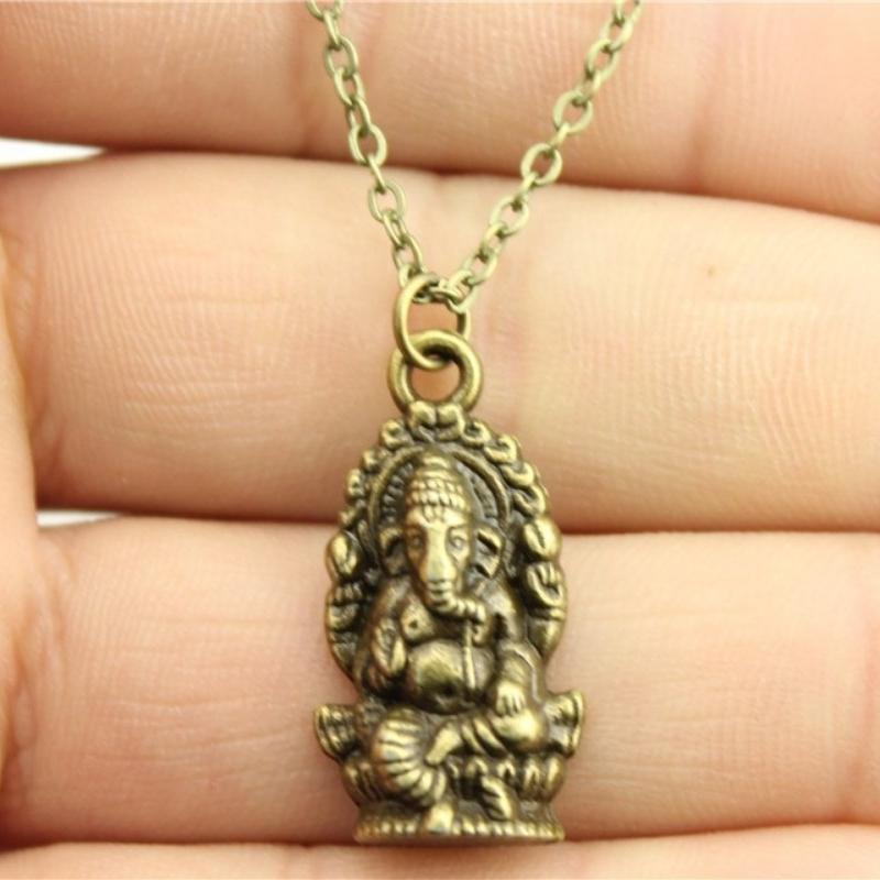 

1 шт. старинное серебро, старинная бронза цвет большое ожерелье слон, большой кулон Ганеша длинное ожерелье