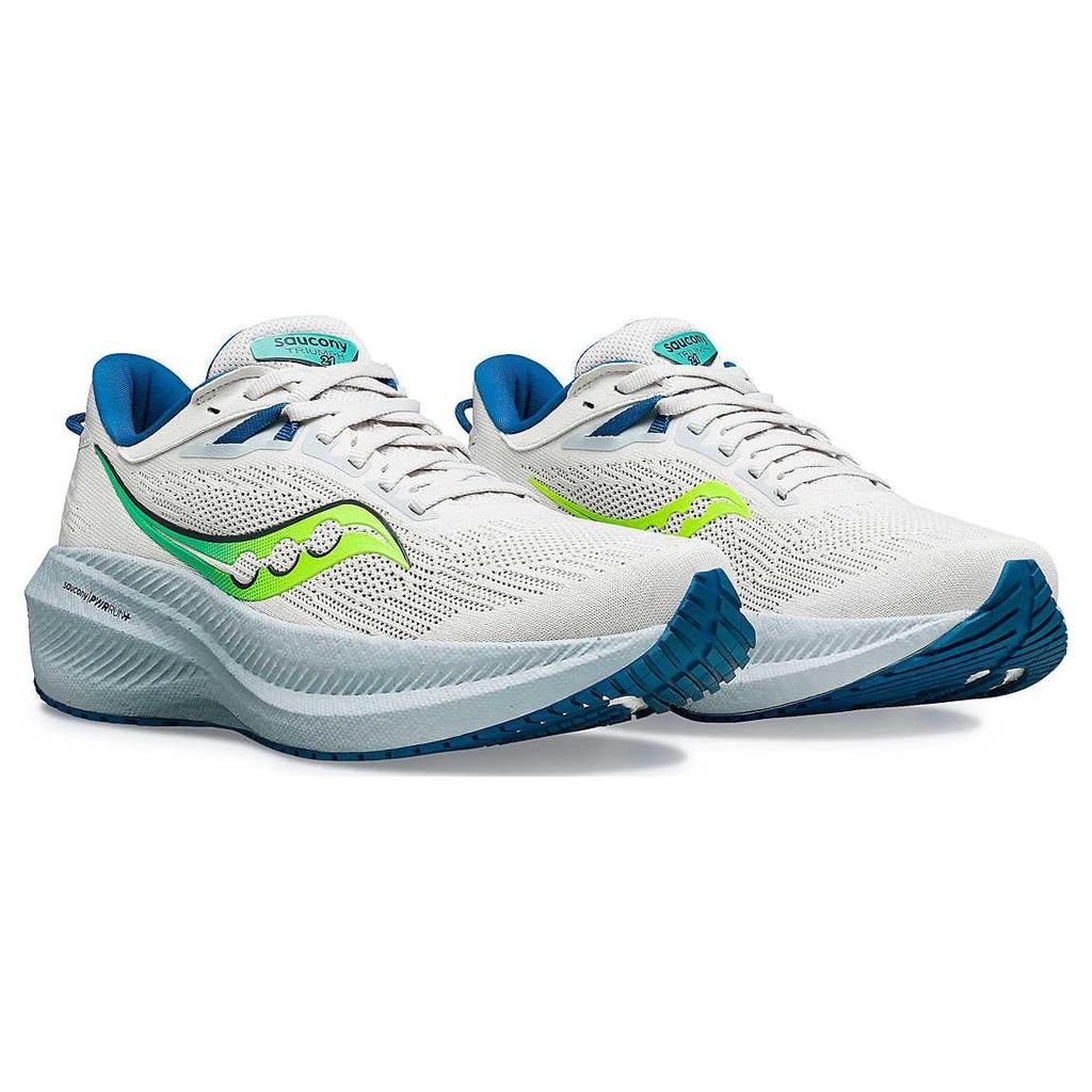 Saucony Triumph 21 Comfortable Versatile Simple Low-Top Running Shoes Women sneaker Silver Green S10881-117