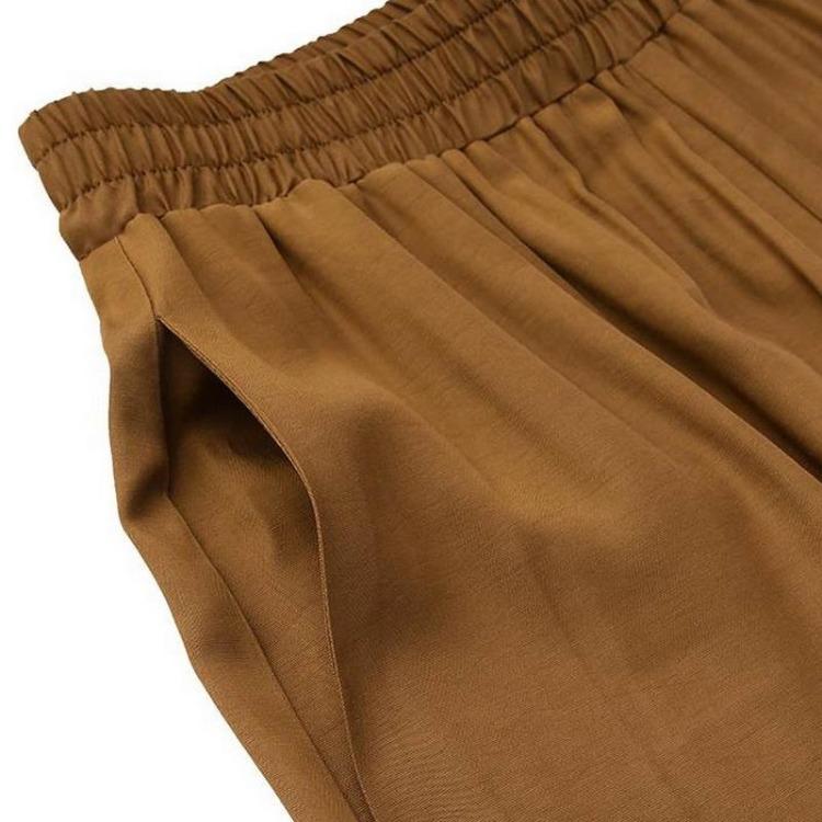 Women Plus Size Wide Leg Pants Solid Color Full Length Trousers Spring Autumn Ladies Fashion Band