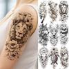 1 Sheet Sketch Flower Animals Temporary Tattoos For Women Long Lasting Waterproof Elephant Turtle Fake Tattoo Body Art Stickers