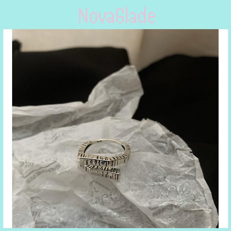 Trendy Vintage Style S925 Pure Silver Adjustable Ring For Women With Unique Design