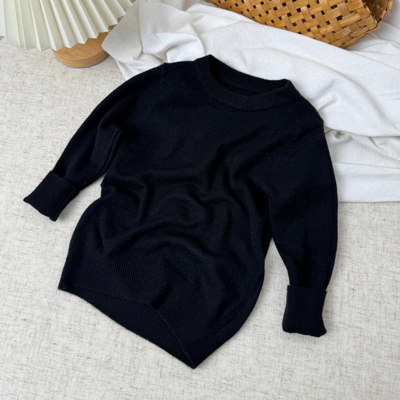 Pull En Laine à Col Rond pour Enfants - Pull Tricoté Unisexe Automne/Hiver pour Bébés et Tout-Petits