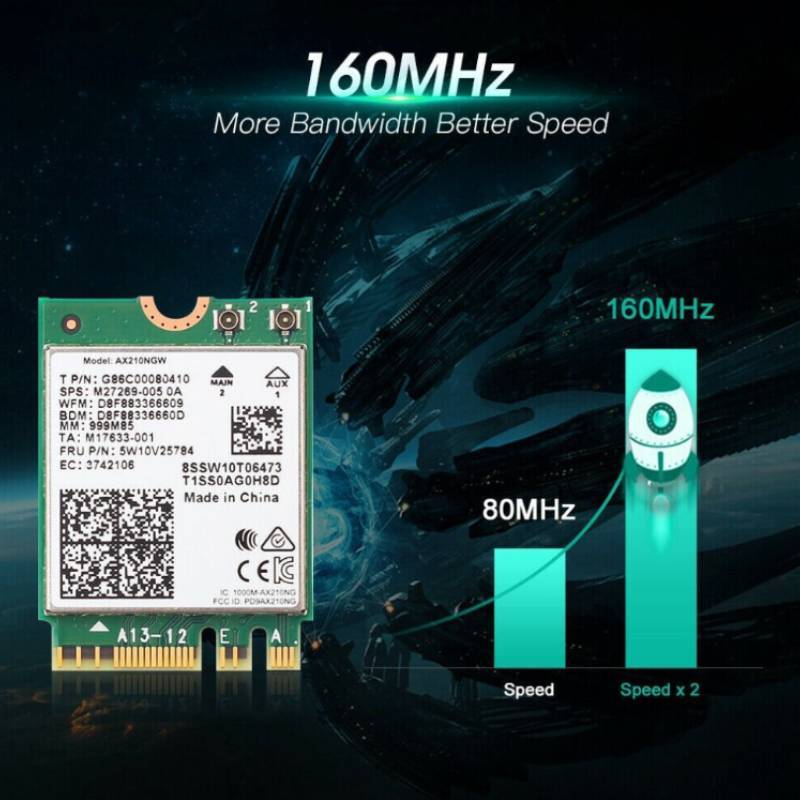 For Ax210ngw Wifi 6e Adapter With Bluetooth 52 For Gaming And Highspeed Internet Connectivity
