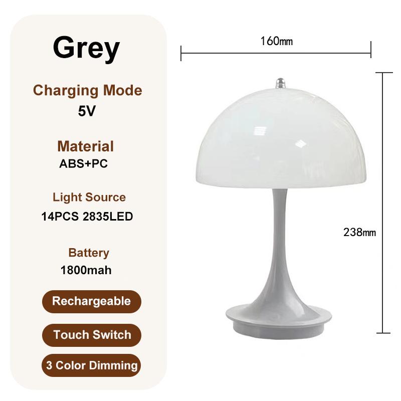 Nordic Mushroom Table Lamp Danish Modern High-End Charging Bedroom Bedside Living Room Decorative Light Atmospheric Decor Lamp