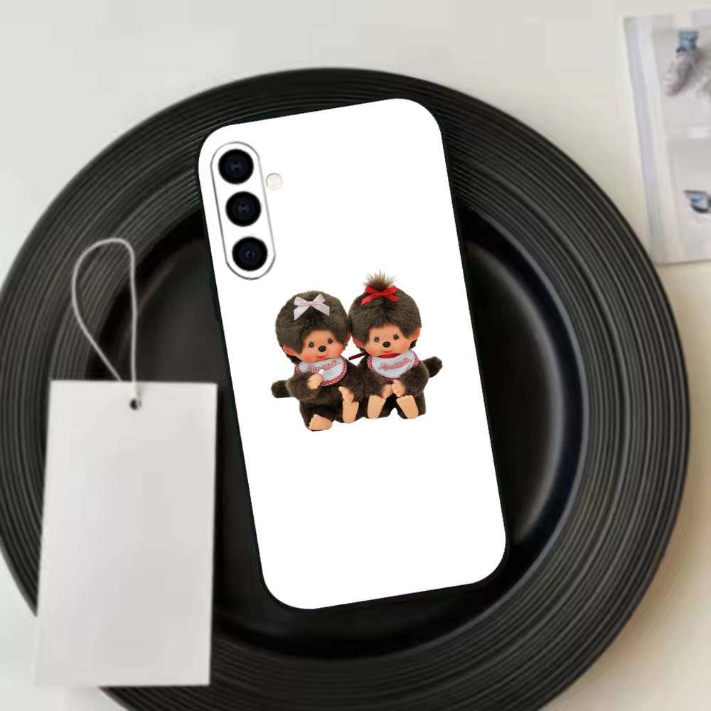 C-Cute monchhichis Phone Case For Samsung Galaxy A73,A72,A71,A70,A53,A52,A51,Soft Silicone Black Cover Samsung a72