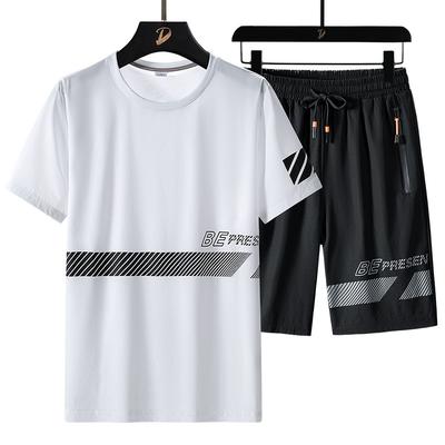 Kort Mouw Shorts Casual Sportpak Heren Zomer Heren Tweedelige Set Los Sneldrogend Plus Size Herenkleding