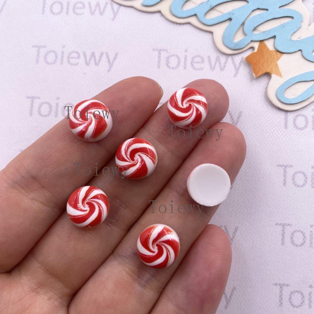 50pcs Resin Mini Colorful Christmas Decor Cartoon Magic Wand Cake Popsicle Figurine Flatback Stone Nail Art Scrapbook DIY Crafts