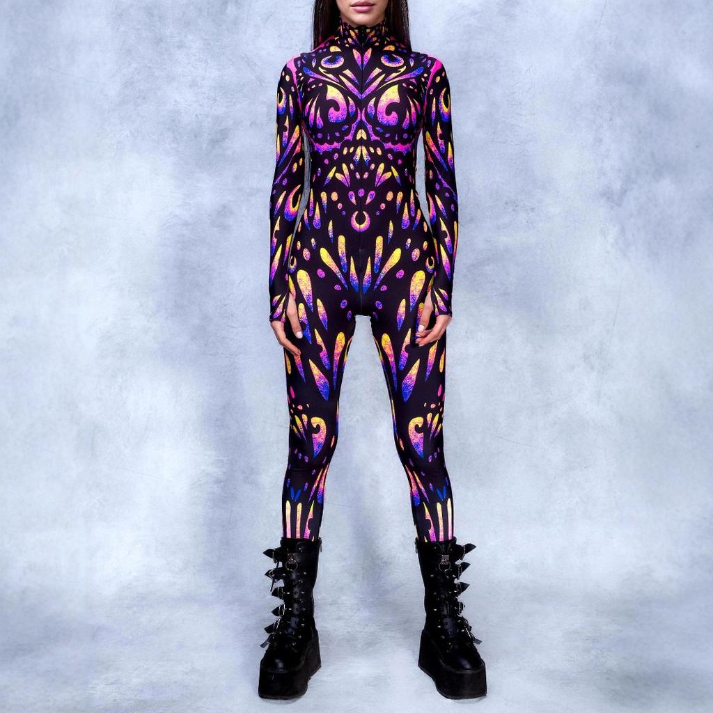 Unisex Cyberpunk 3D Digital Print Halloween Party Role-Playing Outfit for Women and Men Cosplay Costume Carnival Jumpsuit