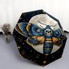 0106 Winged Insect with Moon & Skull  Pattern, Automatic Folding Umbrella, Portable and Foldable Design, 8 Ribs, a Christmas or Birthday Gift.
