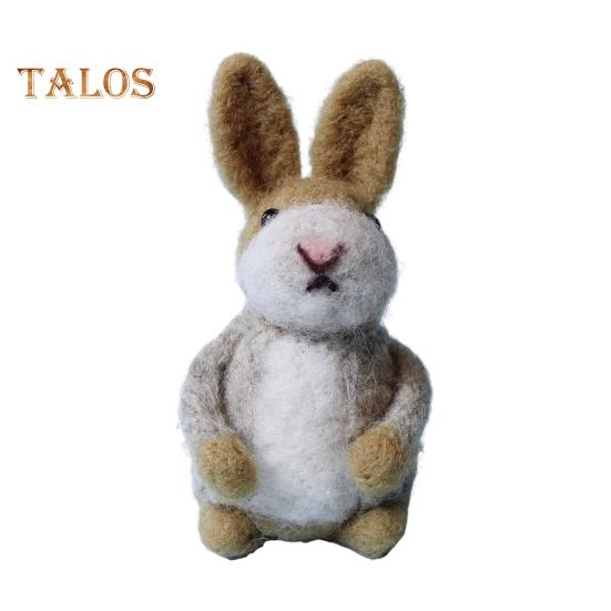 

Фигурка пасхального зайчика из фетра, мини-статуэтка-имитация кролика с куртками, пасхальное плюшевое шерстяное животное, украшение для стола, украшение для домашней вечеринки светло-серый