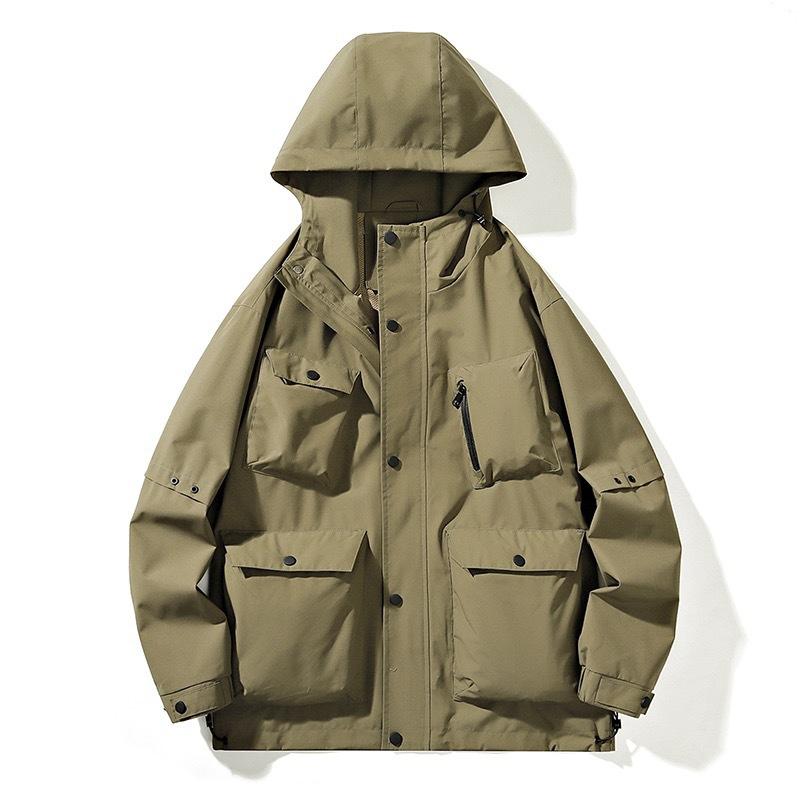 Jacket Jacket Men's Hooded Loose Versatile Trend Jacket Three-proof Tooling Jacket Couple Trend Sportswear