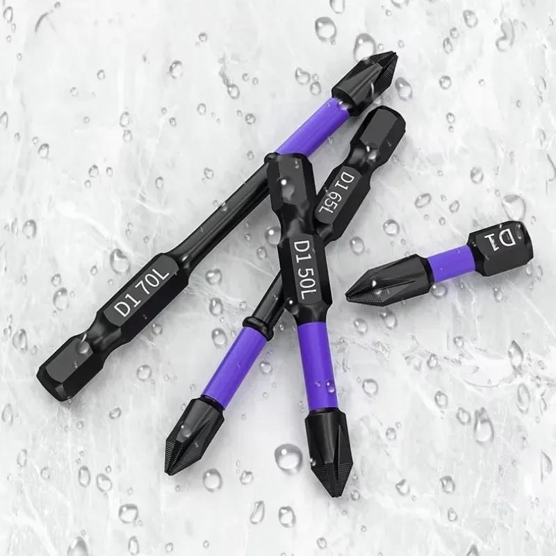 6 PCS Set PH2 Impact Driver Bit Set Magnetic Cross Screwdriver Set Impact Drill Bit Screw Alloy Steel Non-slip Cross Screwdriver