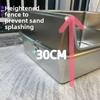Stainless Steel Jumbo Cat Litter Box Open Type Cat Bedpans Low-Entry Kitty Toilet with Anti-Splash Design Pet Potty for Kittens