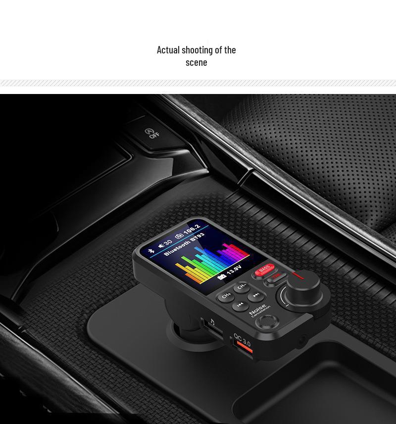 BT93 Bluetooth Car Charger with QC3.0, Hands-free Calling, MP3 Player, Card Slot, HiFi Lossless Audio