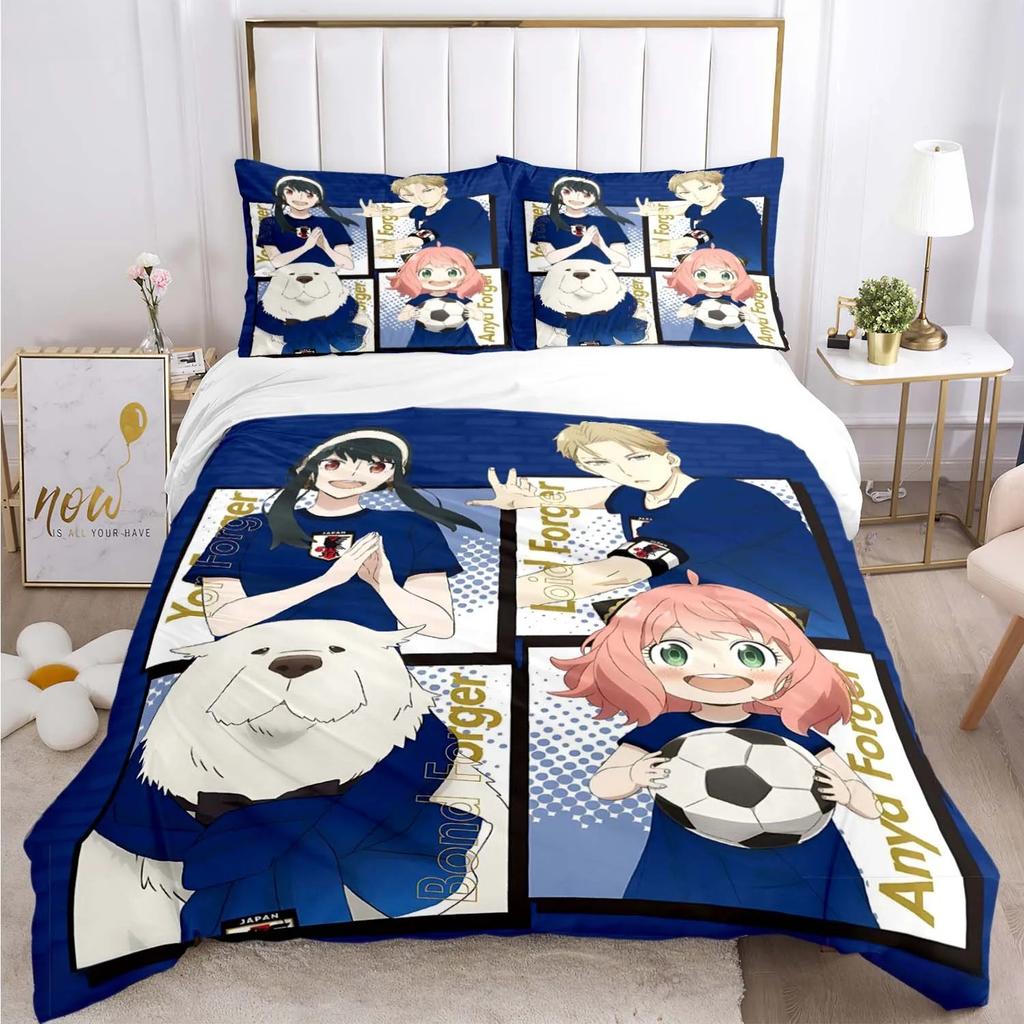Cute spy x family Cartoon All Season Duvet Cover Comforter Bedding Set Soft Quilt Cover and Pillowcases Single/Double/Queen/King