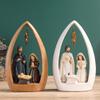 Nativity Resin Figurine Resin Holy Family Nativity Figurine Set Joseph Mary Jesus Sculpture for Home Office Decor Advent Statue