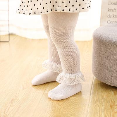 Baby Mesh Spitze Strumpfhosen Kinder Nette Blume Strumpfwaren Mesh Atmungsaktive Strümpfe Weiß Weiche Baumwolle Dünne Kinder Mädchen Strumpfhosen