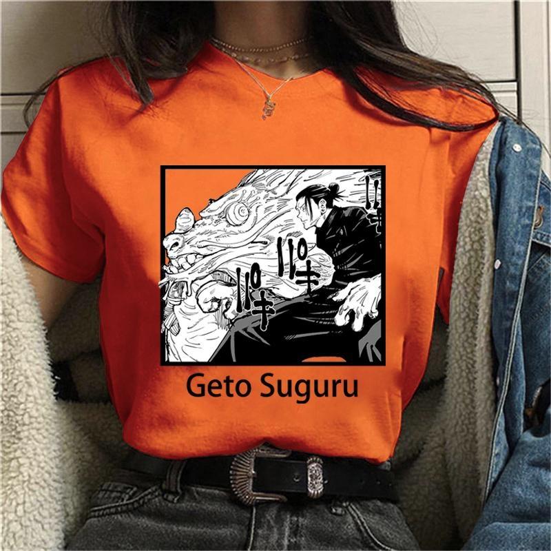 

New Anime Geto Suguru Graphic Printed T Shirt Summer Casual Round Neck Loose Tee Fashion Short Sleeve 4XL