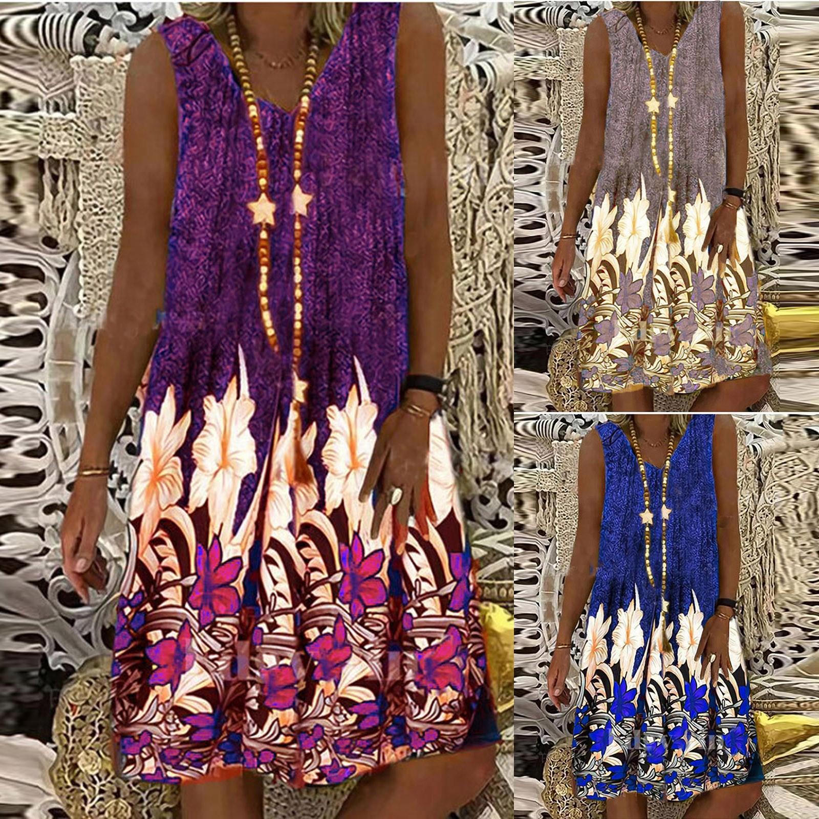 

Модное женское удобное повседневное платье без рукавов с v-образным вырезом в стиле ретро