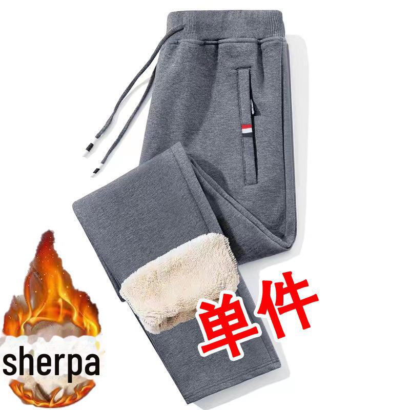 

Мужские зимние повседневные брюки из овчины — утолщенные свободные прямые теплые спортивные брюки для подростков. 3XL