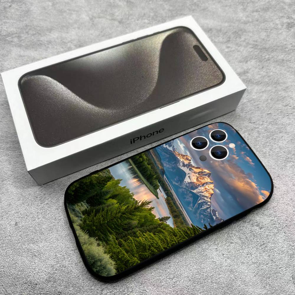 

Горный пейзаж Чехол для телефона для путешествий Для iPhone 17,16,15,14,13,12,Pro,Max,Plus,E,SE4,Air,Mini Черный Мягкий Бокс iPhone17