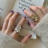 Korean Stylish Inspired S925 Open Ring With Textured Flame For Women Trendy
