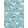 Cahier B5 - OXFORD - Floral - 120 pages - Petits carreaux - Rose