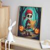 Halloween 5D Round Diamond Full Diamond Art Painting Kit Diamond Painting Home Decor Cute Pirate Skeleton Pumpkin Art Wall Decor