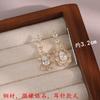 2025 new pearl ear buckle femininity elegant contrasting stud earrings jewelry simple versatile plain ring earrings