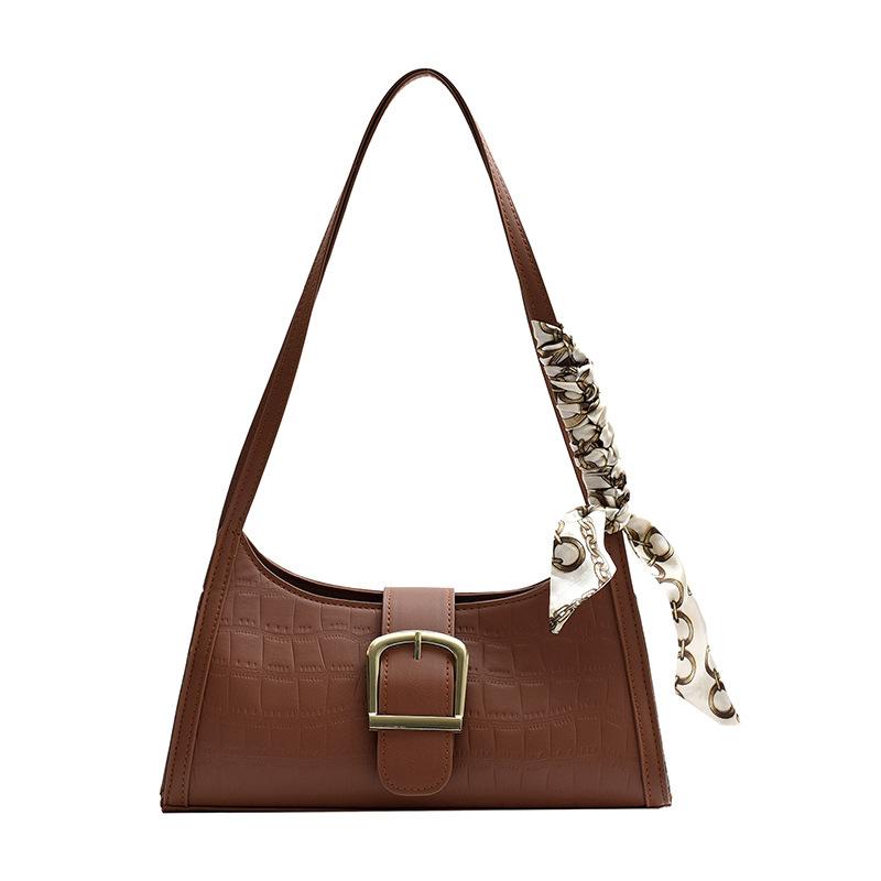 Temperament Retro Women's Bag 2025 Winter Simple Shoulder Armpit Bag Casual Silk Scarf Portable Small Square Bag