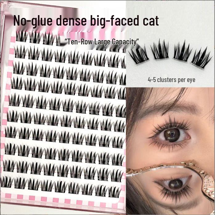 Ying Lier Natural Cluster Fox-Eye Eyelashes - Beginner-Friendly and Glue-Free