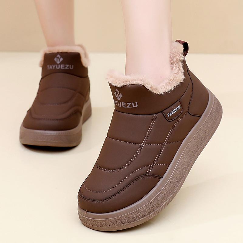 TUINANLE Chunky Platform Sneakers for Women Warm Fur Thick Sole Lace Up Casual Shoes