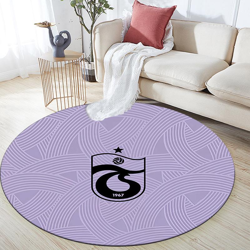 Trabzonspor Round Area Rug,Carpet Rug for Living Room Bedroom Sofa Playroom Decor,Non-slip Floor Mat