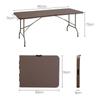 FIELDOOR składany stół roboczy biurko ogród balkon grill zewnętrzny garaż taras impreza zewnętrzny uchwyt oszczędność miejsca [styl rattanowy] [180cmx74cm]