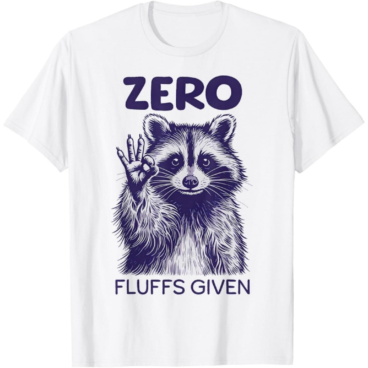 Funny Raccoon Zero Fluffs Given Sayings Sarcastic Raccoon T-Shirt XXXXXL белый