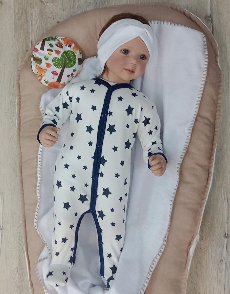 Full Zip Romper 50 Cotton Pajamas for Premature Baby with Stars