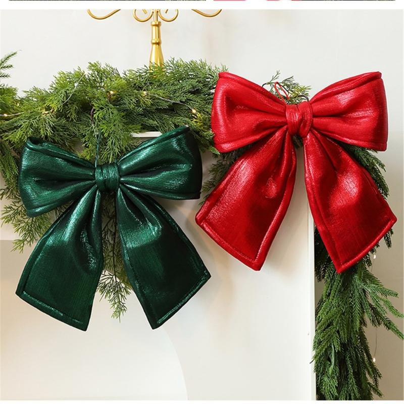 Soft Velvets Christmas Decoration Bows Hanging Pendant Bowknot Ornament Gift Embellishment Accessories Decorative Accent