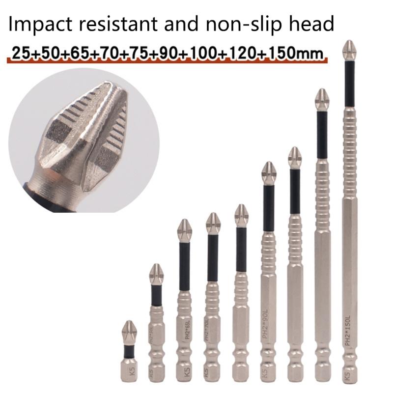 Reliable 9Piece High Magnetic Screwdriver Drill Bit for Efficient and Stable Operations, Ranging from 25-150mm Drill