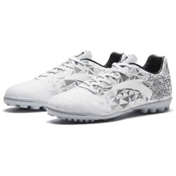 Anta TF Turf Artificial Turf Slip Resistant Abrasion Resistant Soccer Shoes Men's White Gray 912222201-4