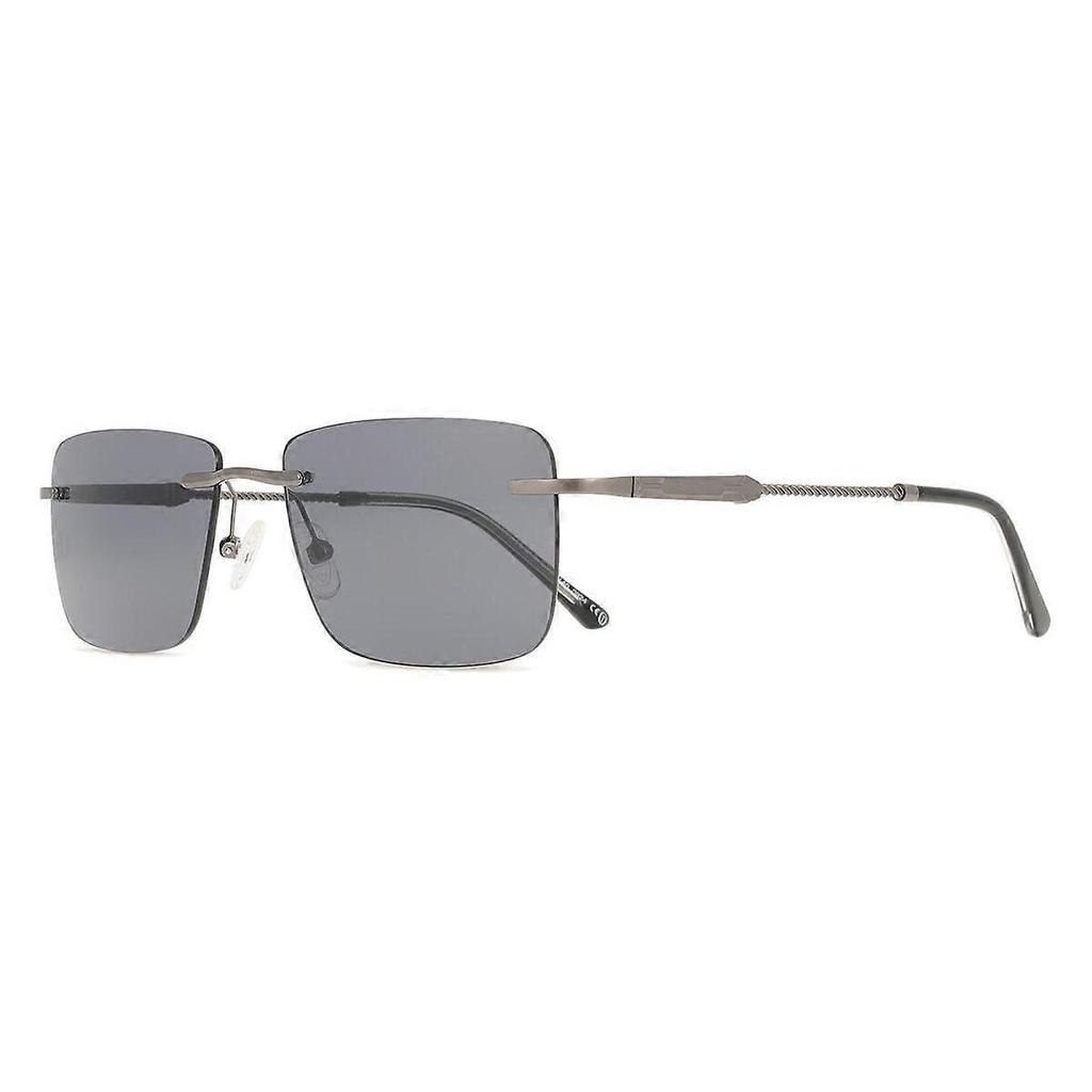 SmartBuy Collection Dune JST-168 008 Rimless Gunmetal Unisex Rectangle Sunglasses UV3 Original