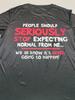 Men's 'Expecting Normal from Me' Slogan T-Shirt – Vintage Crew Neck, Comfort Stretch, Machine-Washable, Summer Essential