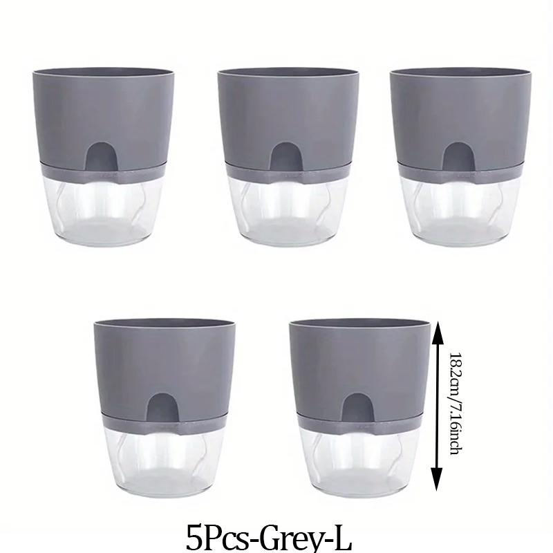 5Pcs Self Absorbing Transparent Flowerpot,Inner Air Hole, Prevention of Plant Root,Office, Hotel, Home Decor